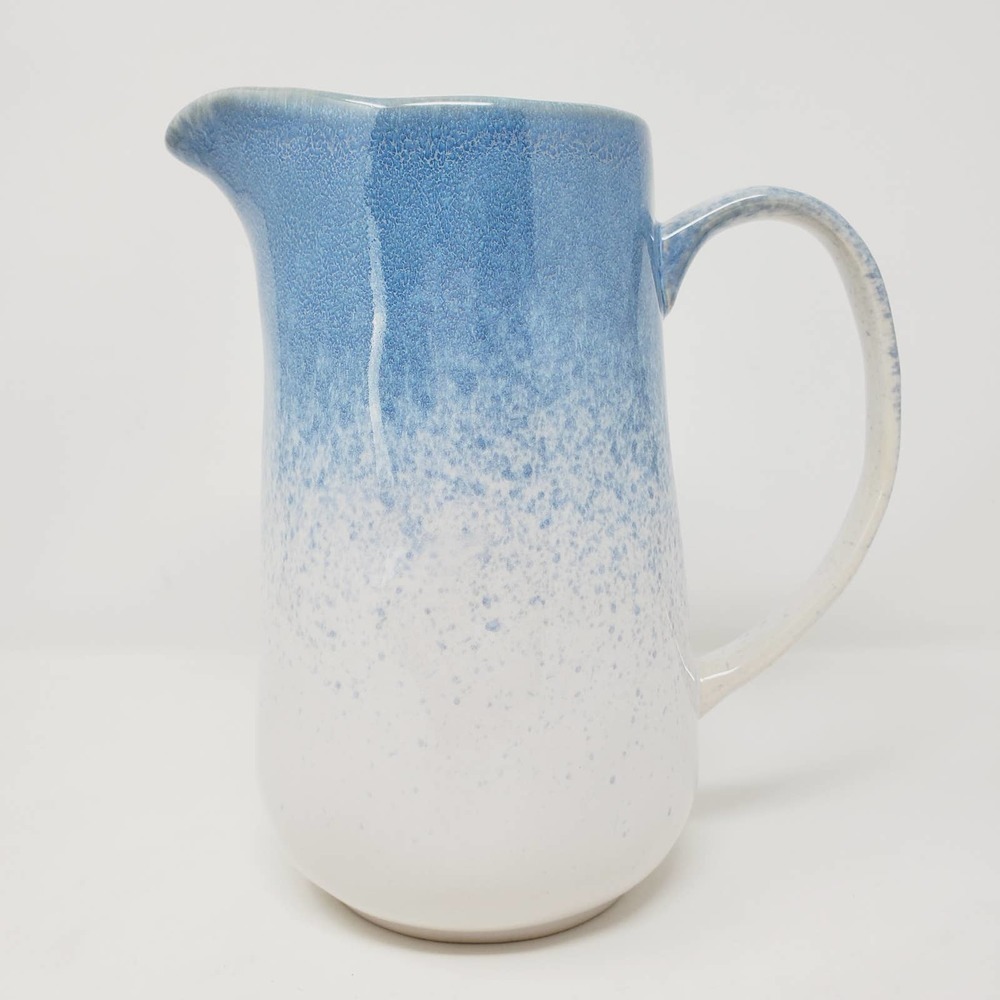 Natural Elements Blue Speckled Porcelain Glazed Pitcher Farmhouse Vase